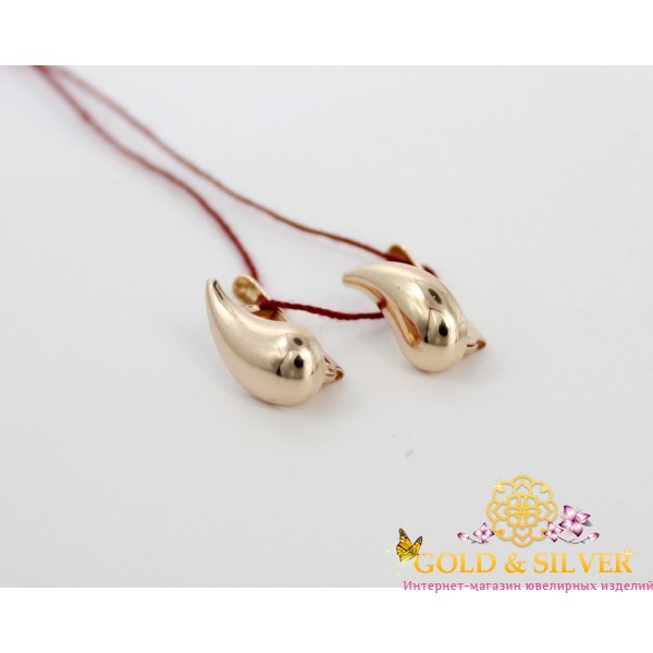 Жіночі золоті сережки "Краплі" 470663 , Gold &amp Silver Gold & Silver, Украина